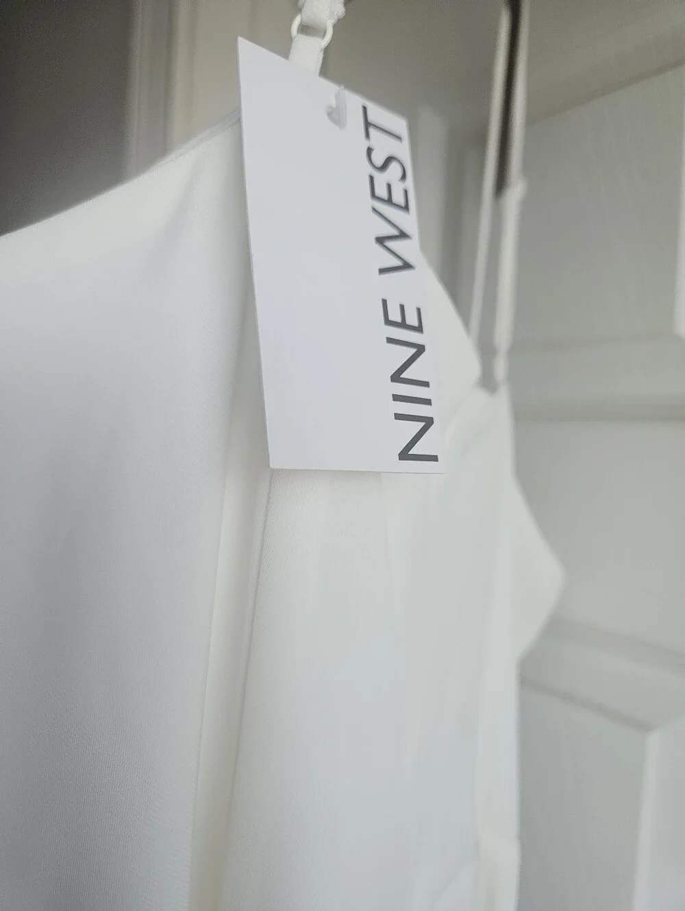 Nine West White Spaghetti-Strap Jumpsuit